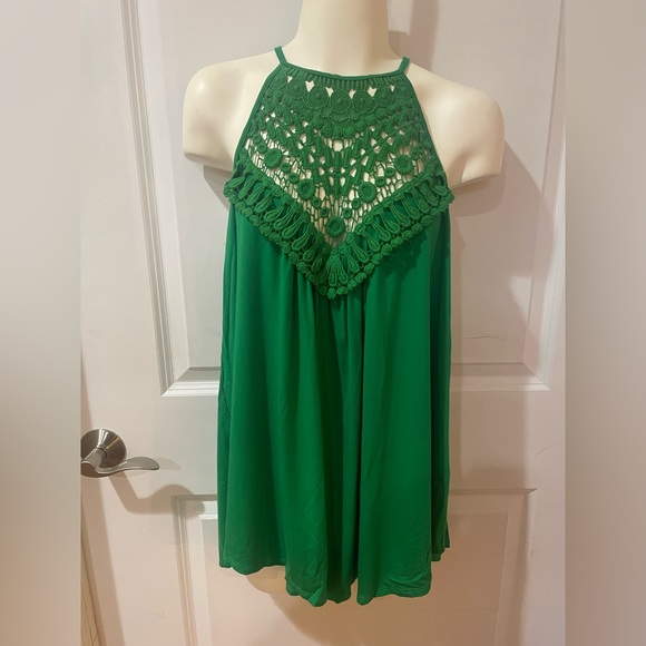 Crochet Lace Halter Tank Top - Picture 3 of 8